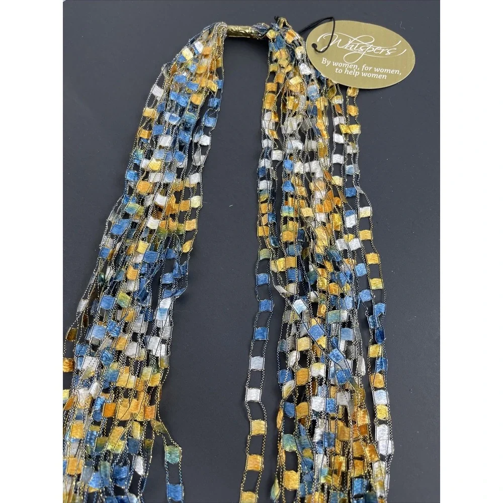Whispers‎ Handmade Ribbon Scarf Golden Skies Double Loop.
